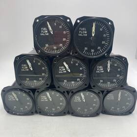 Tso-c44a Aerosonic Corporation Lot Of 9 Corp Fuel Flow Indicators Tso-c 44a Type 2 Guages Steampunk