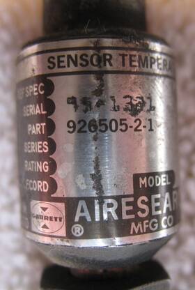 926505-2-1 Airesearch Temp Sensor P/n 926505-2-1 Airesearch Temp Sensor P/n
