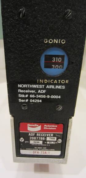 66-3456-9-0004 Bendix 2087786-7302 Northwest Airlines Adf Receiver P/n Alt