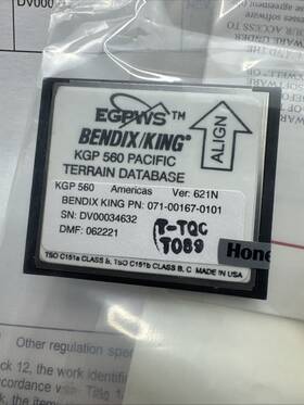 071-00167-0101 Bendix King Bendix/king Kgp 560 Americas Pacific Terrain Database