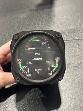 Cessna C662019-0101rx Ram 3 In 1 Engine Gauge P/n