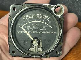 M3575 Eclipse Vintage Aviation Corporation Synchroscope Aircraft Gauge M3575 Eclipse Vintage Aviation Corporation Synchroscope Aircraft Gauge