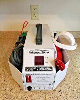 Enhanced Flight By Audio Authority 2870a-b2 Aviation Ground Power Unit 28 Volt- 35 Amp With Battery Minder