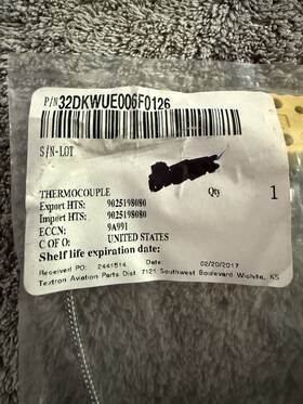 32dkwue006f0126 Garmin Cht Sensor Brand New Thermocouple