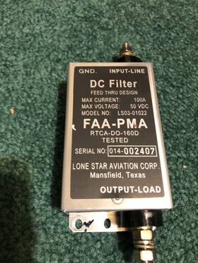 Lone Star Aviation Ls03-01022 100 Amp Rfi Filter Beechcraft Cessna Piper Airplane Cirrus