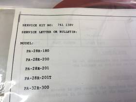 Pa-28r1 Piper 761-138 Backup Gear Extender Replacement Kit Pa-28r1 Piper 761-138 Backup Gear Extender Replacement Kit