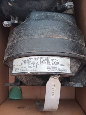 Sperry Corporation 600748 Auto Pilot Component Control Roll And Pitch Electrically Driven Gyro K-6