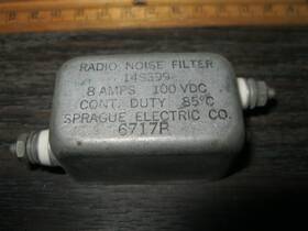 Sprauge 14s399 Used Sprague Radio Noise Filter 8 Amps 100 Vdc Cont. Duty 6717b