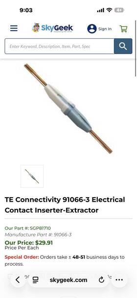 91066-3 Te Connectivity Electrical Contact Inserter-extractor