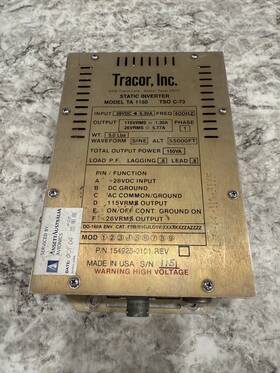 154925-0101 Tracor Inc Inc. Rev A Model Ta 1150 150va Static Inverter 154925-0101 Tracor Inc Inc. Rev A Model Ta 1150 150va Static Inverter