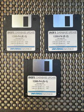 1350-f4 Universal Avionics 3 Floppy Disks Aircraft Jeppesen Sanderson E1 E2 S1 1350-f4 Universal Avionics 3 Floppy Disks Aircraft Jeppesen Sanderson E1 E2 S1