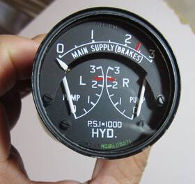 Weston Bg-68371 Aircraft Brake Gauge Very God Condition Used Ar P/n