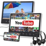2X12" Ips Screen Full Car Dvd Player Headrest Monitor Tv Hdmi Usb Sd+headsets. Fixed Price $224.99.