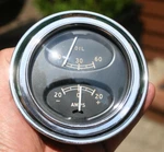 Marine Boat Stewart Warner Vintage Duplex Gauge Cluster - Amp & Oil Pressure. Fixed Price $189.00.