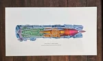 CJ-805-3 Turbojet Thrust Vtg General Electric Aircraft Engine Cutaway Print. Fixed Price $99.95.