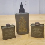 Us Military Lubricating Oil Cans And (2 / 1 Bottle) - Empty. Fixed Price $16.00.