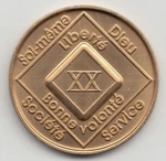 Xx Ans 20 - Narcotiques Anonymes Tablissement Medaille Jeton Monnaie. Fixed Price $6.50.