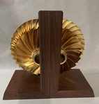 Honeywell Co Walnut Impeller Industrial Bookends Heavy Turbo Mid Century Modern. Fixed Price $350.00.