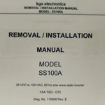 Kgs Electronics SS100A 28VDC To 100VAC 60HZ Inverter Install Manual. Fixed Price $49.69.