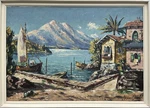 Daniels Mogens Mediterranean Landscape Lake Garda Sailboats Finca 105.5X75.5CM. Fixed Price $297.96.