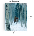 Vintage Illustration Native American Aspen Forest Horse Snow Art Poster 8X10" L4. Fixed Price $11.75.