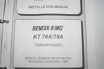 Bendix King KT76A/78A Transponder Installation Manual 006-00143-0005. Fixed Price $150.00.