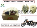 Royal Enfield "tan Petrol Gas Fuel Tank" Classic 500CC - Express Shipping. Fixed Price $296.09.