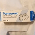 Panasonic PV-C80 Car Battery Cord 12V Dc, Lighter Plug, Fuse 3A, Pin. Fixed Price $5.00.