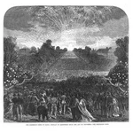 France Display Of Fireworks From The Arc De Triomphe - Antique Print 1868. Fixed Price $16.32.