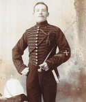 Military Cabinet Card Photo Soldier Horse Artillery Ballard Yates India 1906. Fixed Price $54.21.
