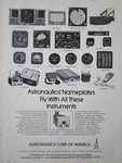 8/1973 Astronautics Corp Of America Milwaukee Hud Gyro Instruments Original Ad. Fixed Price $11.78.