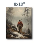Vintage Illustration Native American Aspen Forest Walk Snow Art Poster 8X10". Fixed Price $11.75.