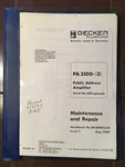 Becker Flugfunk Pa 3100 -3 Install & Service Manual For Sn 500 Upwards. Fixed Price $117.29.