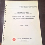 Sunair ASB-850 Operation Install & Maintenance Manual. Fixed Price $138.42.