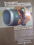 9/1984 Pub General Electric Aircraft Engine CF6-80C2 Original Ad. Fixed Price $11.63.
