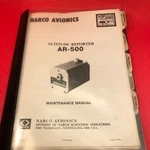 1975 Narco AR-500 Altitude Reporter Maintenance Manual 03725-0600. Fixed Price $39.99.