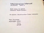 Bendix IN-2021A Radar Indicator Service & Parts Manual. Fixed Price $191.96.